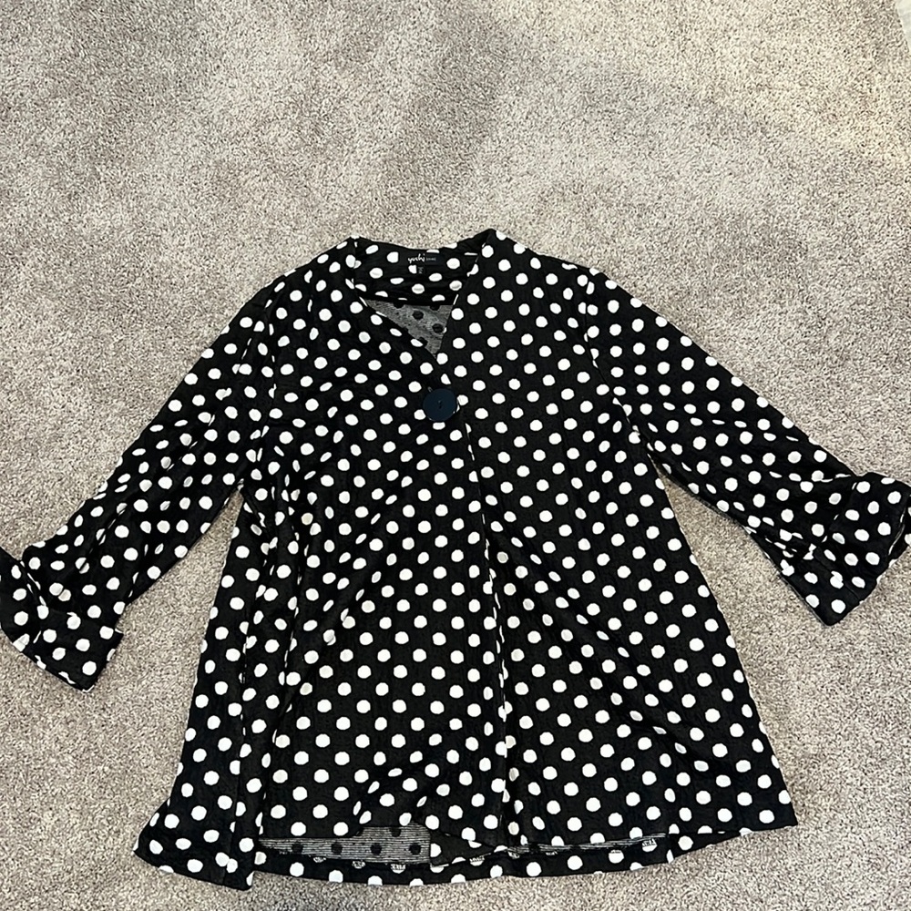 Yushi polka dot one button jacket